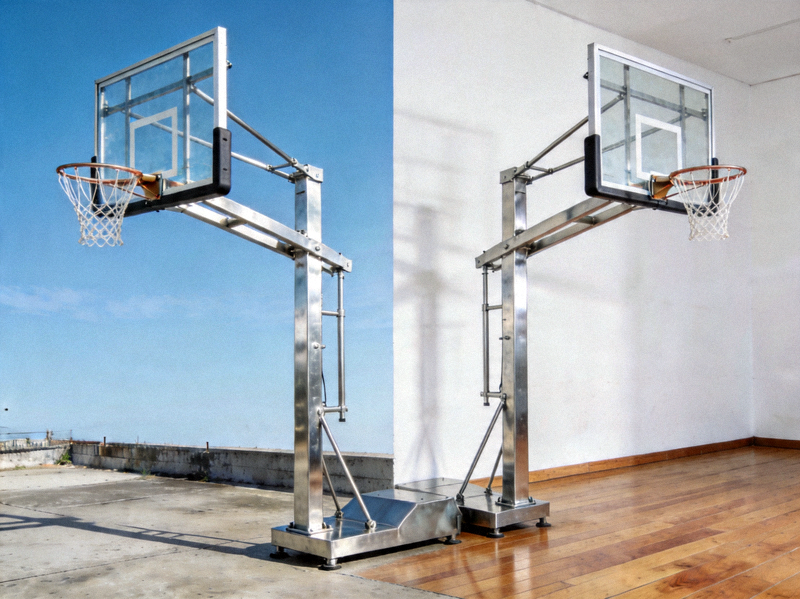 专业篮球架，室外室内两用，高度可调节